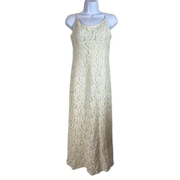 Ventilo Chemise Blanche Lace Maxi Dress Vintage Womens Sz 38 Made in France - Picture 1 of 5